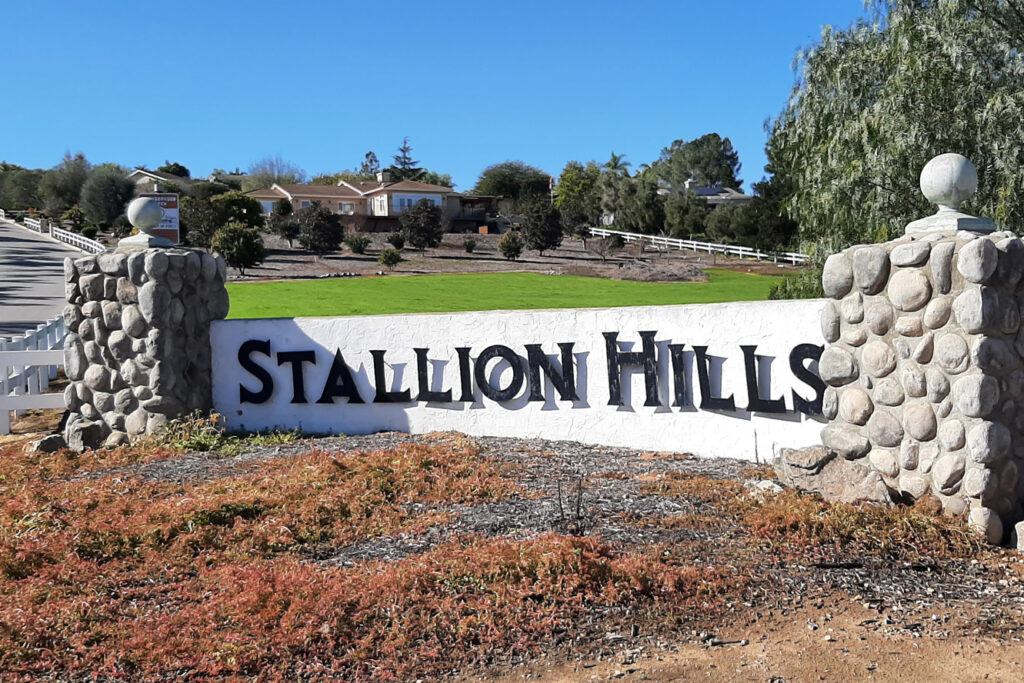 Stallion Hills neighborhood in Fallbrook, California
